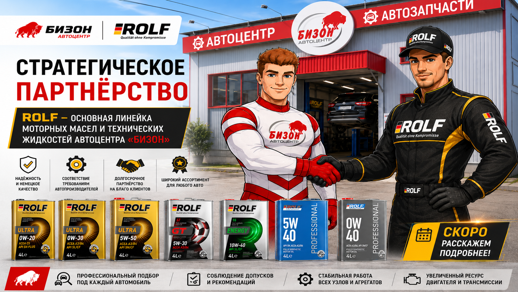 Автоцентр «Бизон» начинает стратегическое сотрудничество с ROLF Lubricants